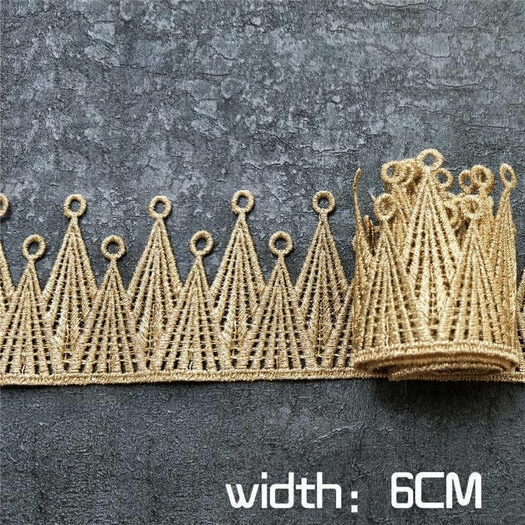 High Quality Gold Hollowed Polyester Embroidery Guipure Lace Trim Factory Direct Ribbon Accessory Garments Gowns Dresses