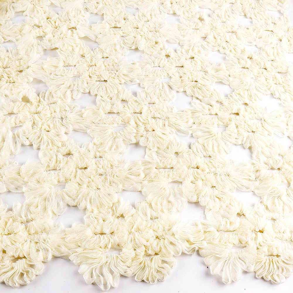 Wholesale price hollow embroidery mesh fabric net embroidery 3d lace fabric for artistic dress and home decorations