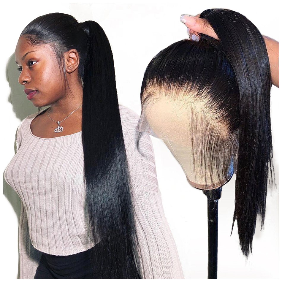 200% Perruque Full Lace Straight Hd Wig 180 densite 10 a Perruque Lace Frontal Peruvienne Transparent Hd