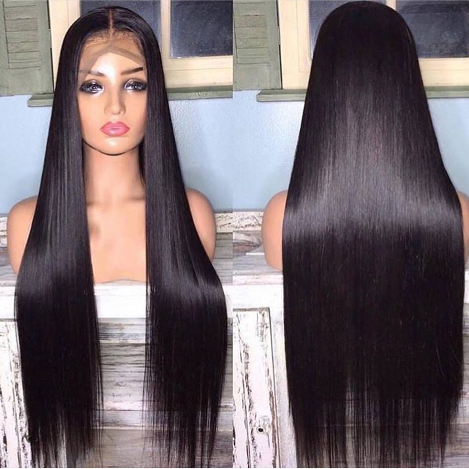200% Perruque Full Lace Straight Hd Wig 180 densite 10 a Perruque Lace Frontal Peruvienne Transparent Hd