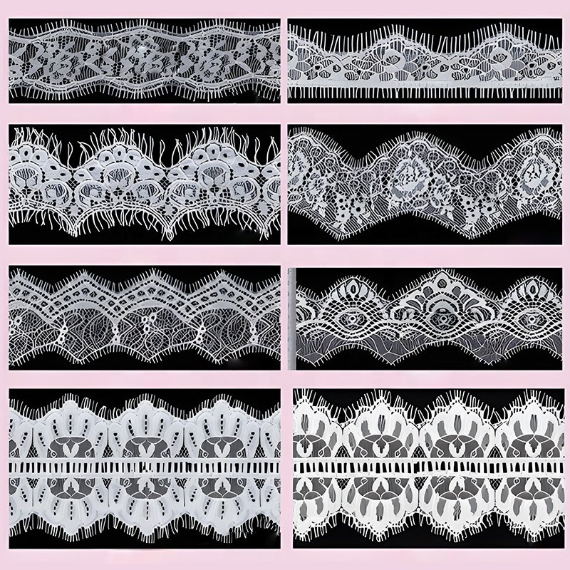 Gordon Ribbons wholesale natural white cotton eyelet lace trim 1.5 cm pure white cord crochet lace 100% cotton embroidery guip