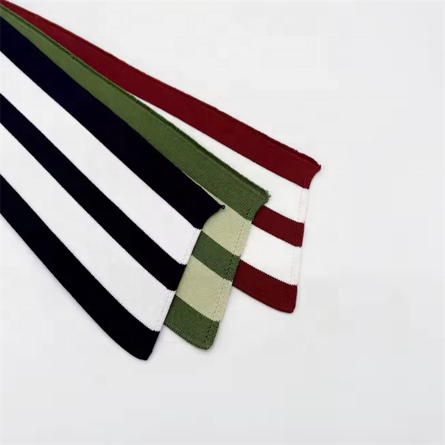 Customized striped knit Rib Collar elastic Ribbing 63% rayon 37% nylon garment accessories apply to polo shirt and casual wear