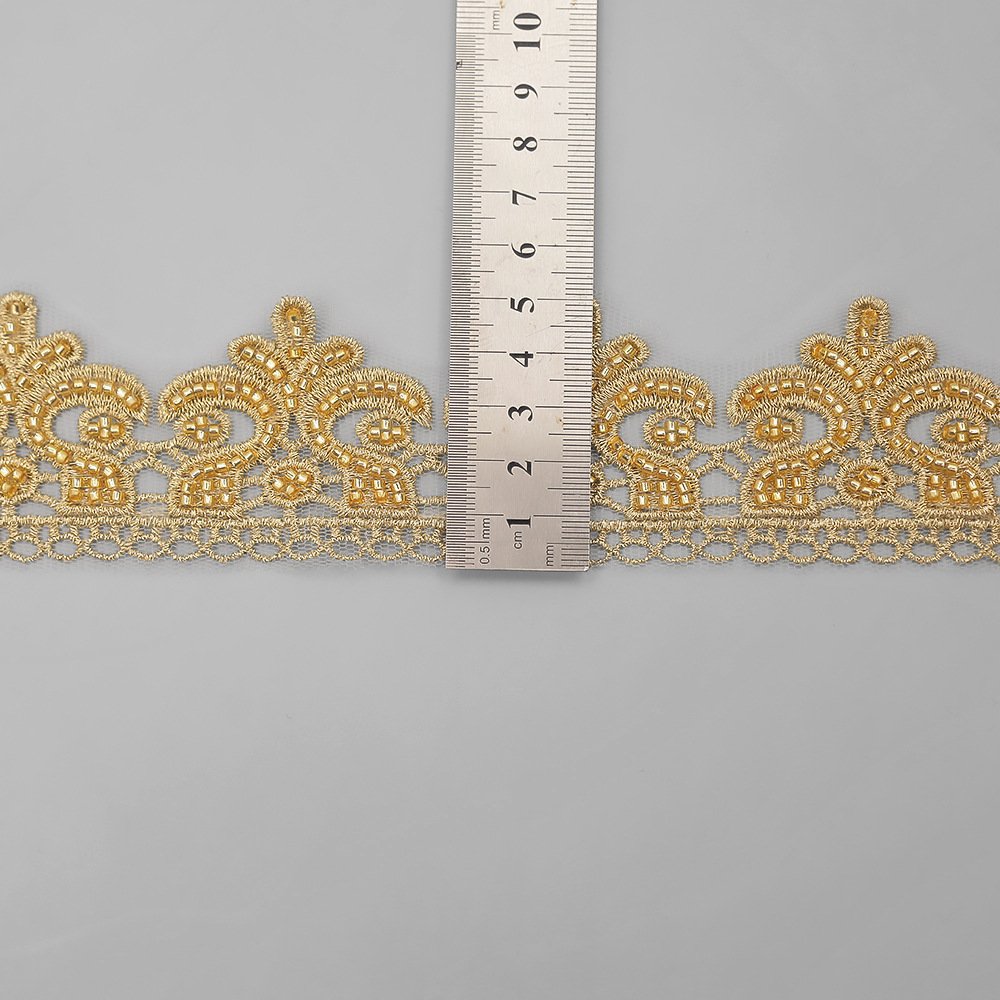 Handmade Shiny Diamond lace ribbon leaves beads Sequins bar code tulle mesh lace trim for ethnic clothing decoration