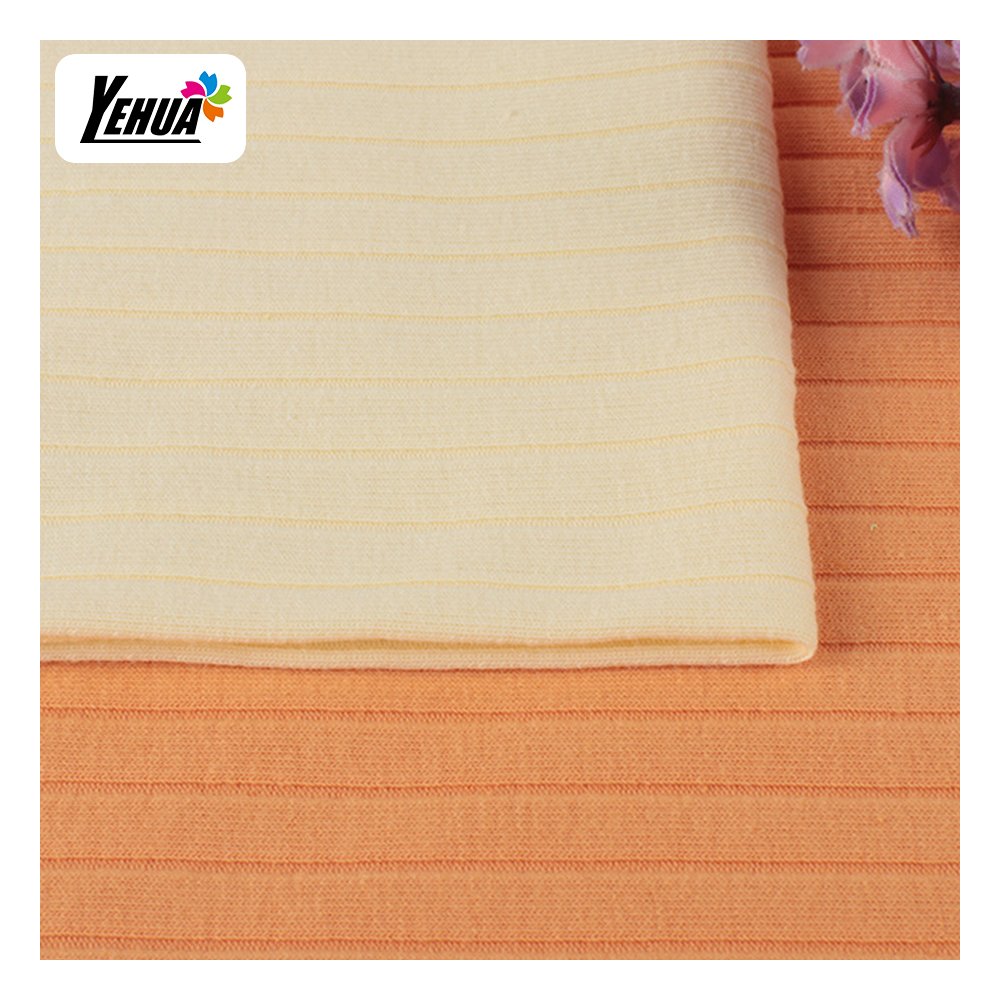 Wholesale 160 cm 2*2 polyester stretch rib knitting fabric For women clothes