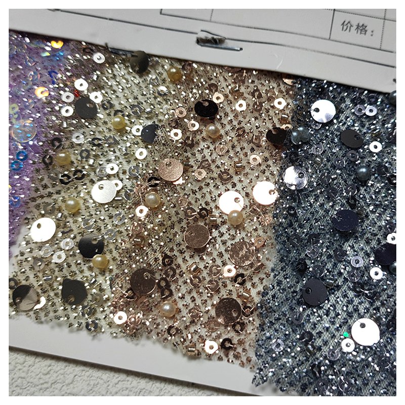 Royal Blue Sparke Glitter Sequins Lace Fabric Mesh Embroidery Beaded Pearl Lace Fabric for Wedding Gown
