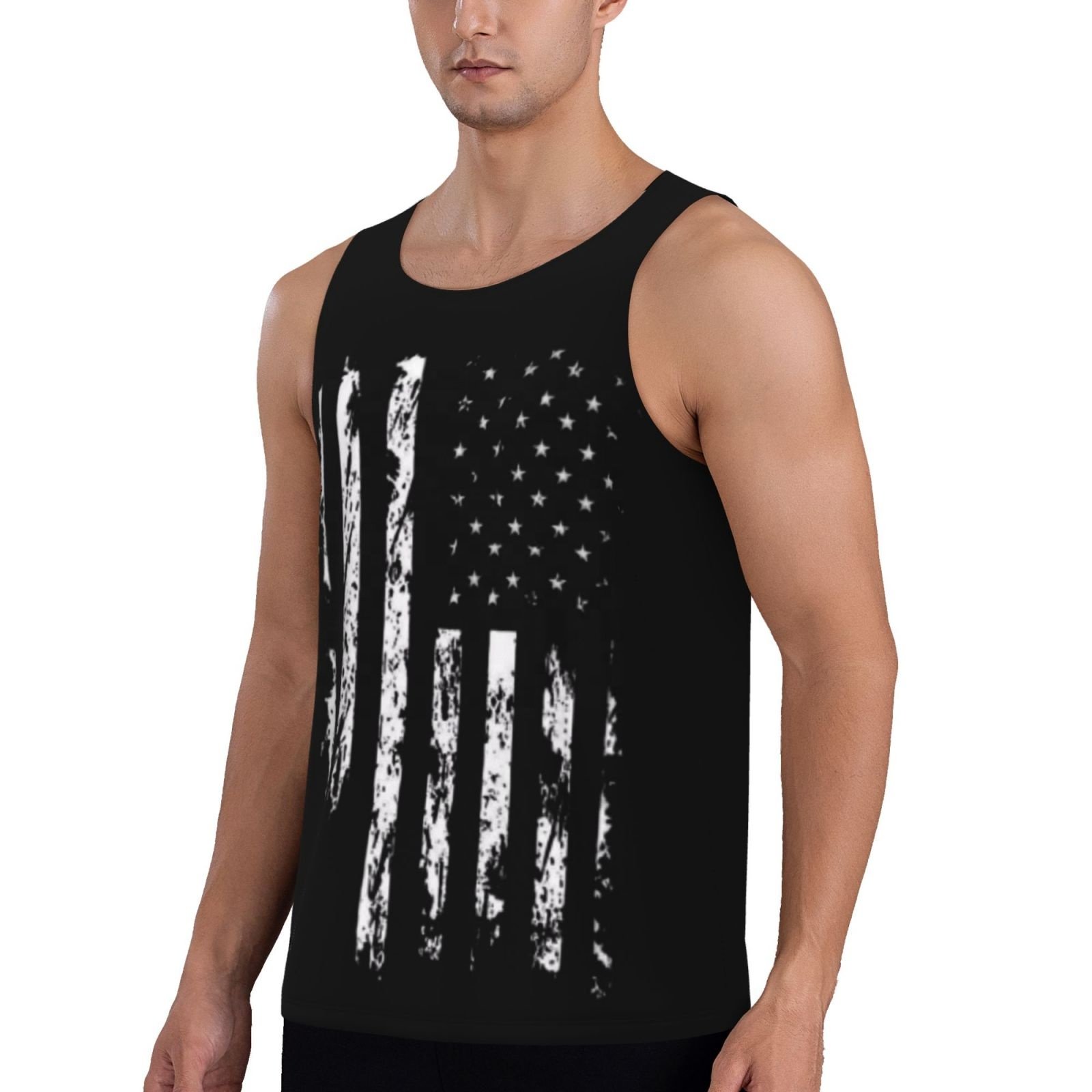Athletic High Quality Fitness Bodybuilding Custom Designs Gym Tank Tops Black Men Singlet Casual 100% Polyester Street wear Vest