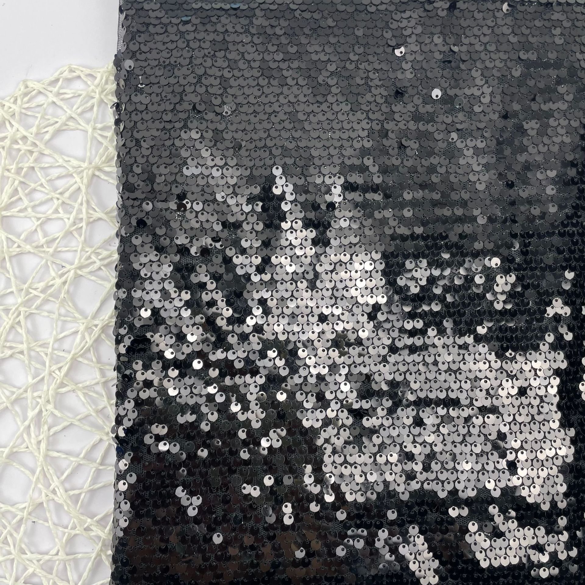 golden supplier sequin tulle lace fabric hot sale sequined lace fabric