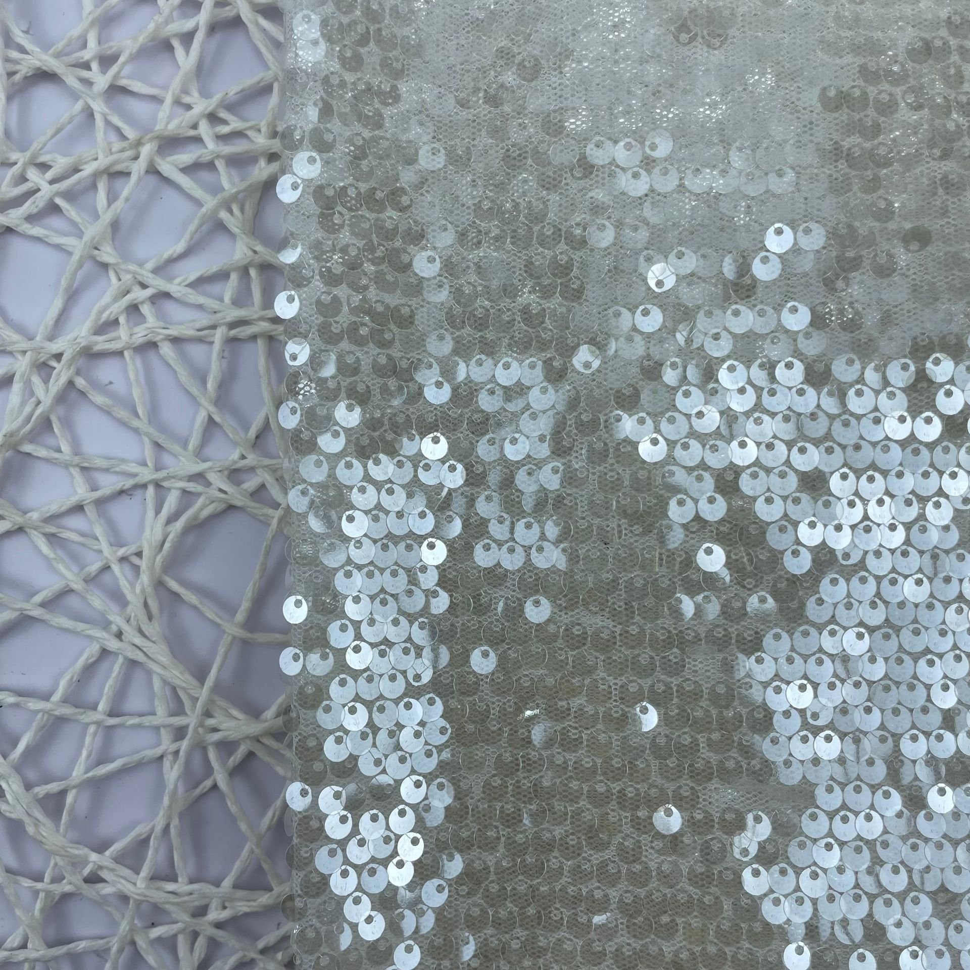 golden supplier sequin tulle lace fabric hot sale sequined lace fabric