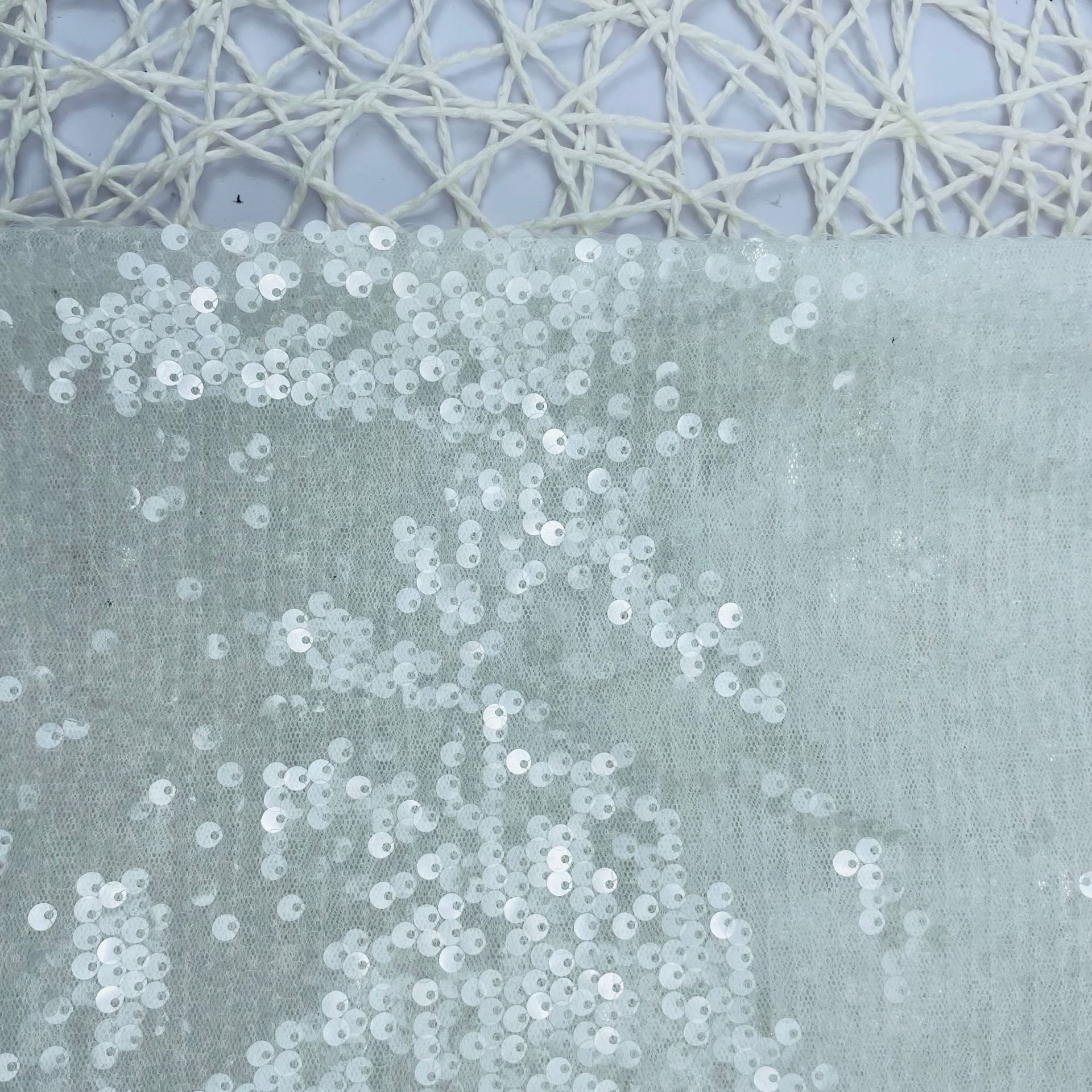 golden supplier sequin tulle lace fabric hot sale sequined lace fabric