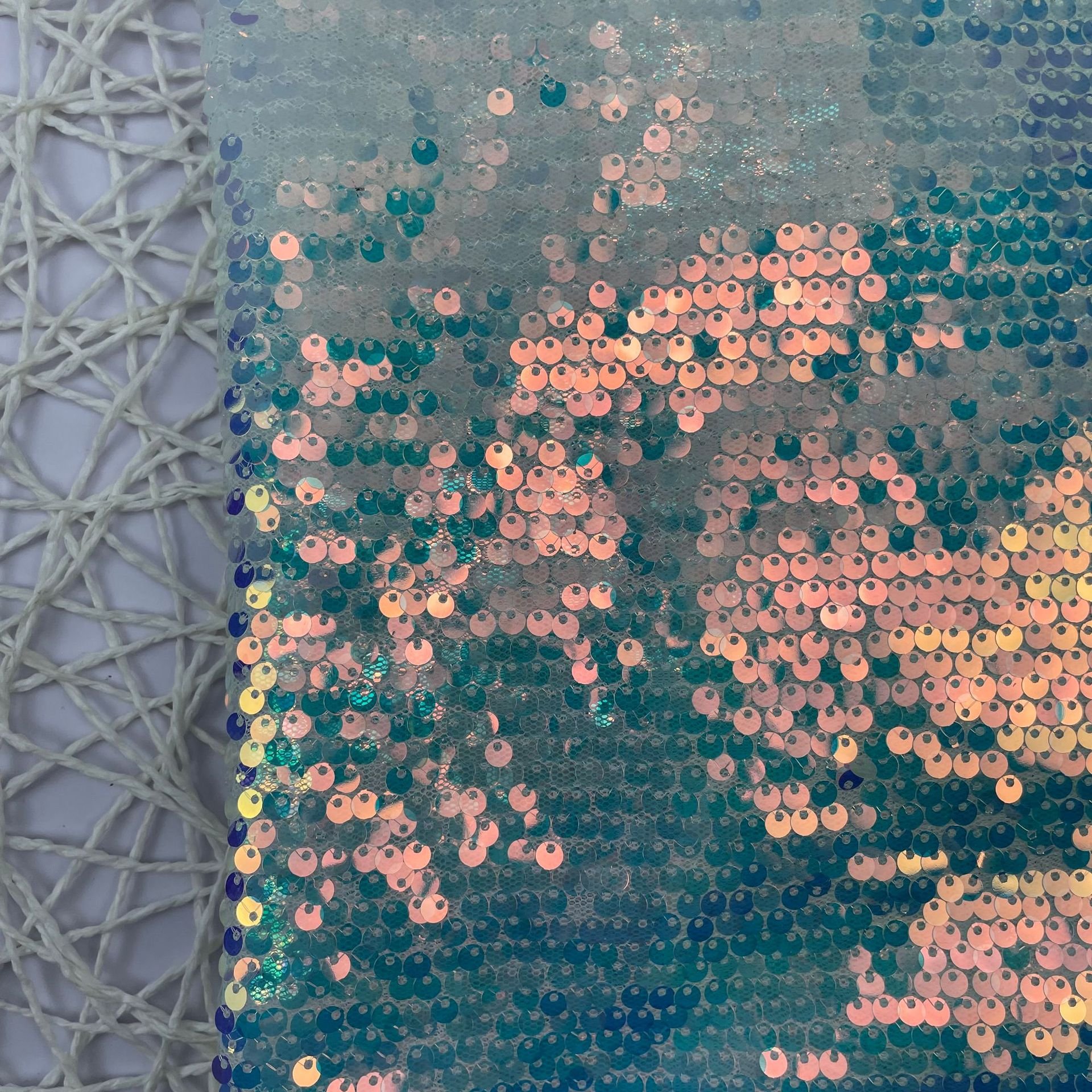 golden supplier sequin tulle lace fabric hot sale sequined lace fabric