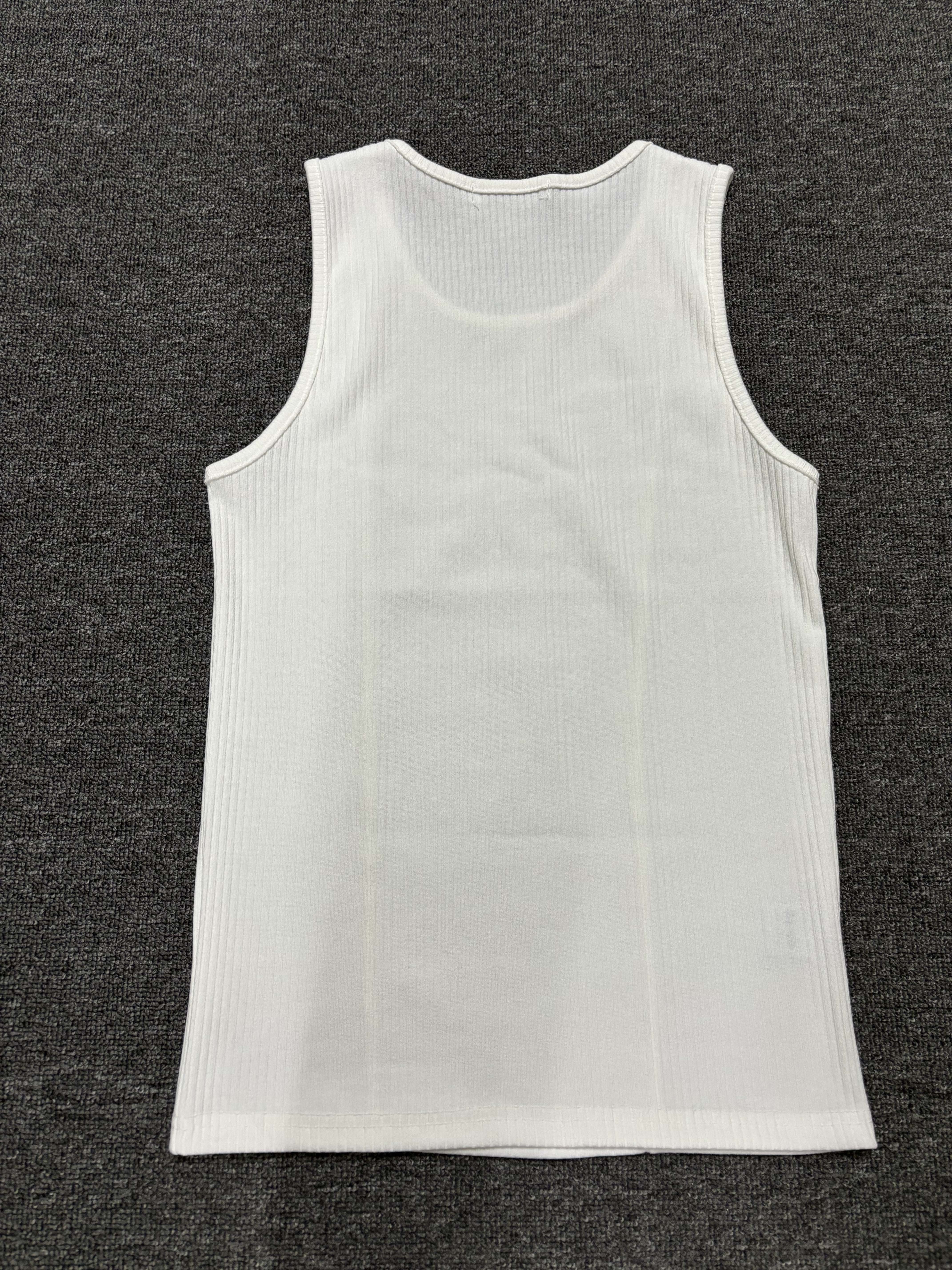 Men Ribbed Tank Top A-Shirt Cotton Undershirt Workout Gym Black XS To 3XL