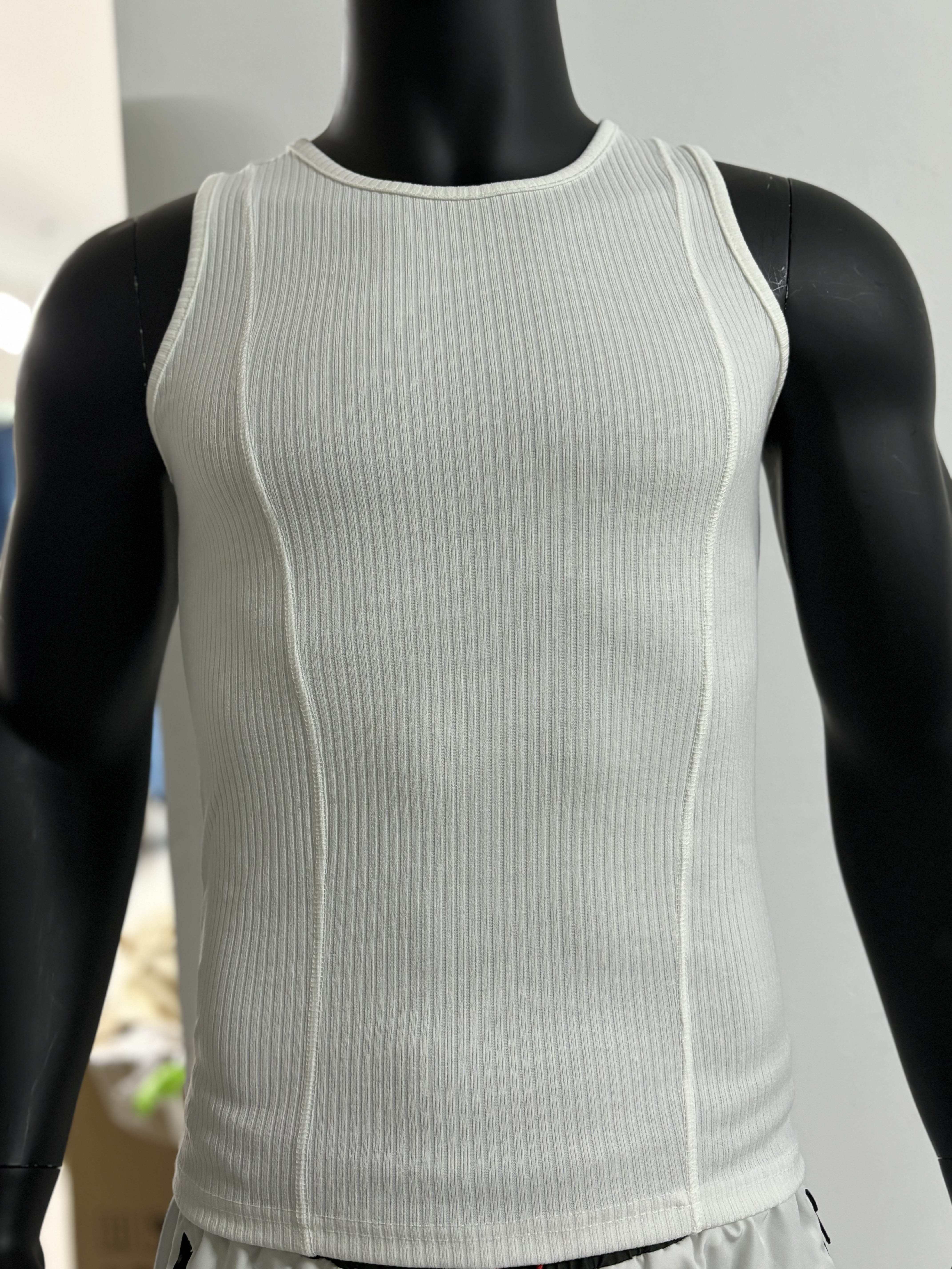 Men Ribbed Tank Top A-Shirt Cotton Undershirt Workout Gym Black XS To 3XL