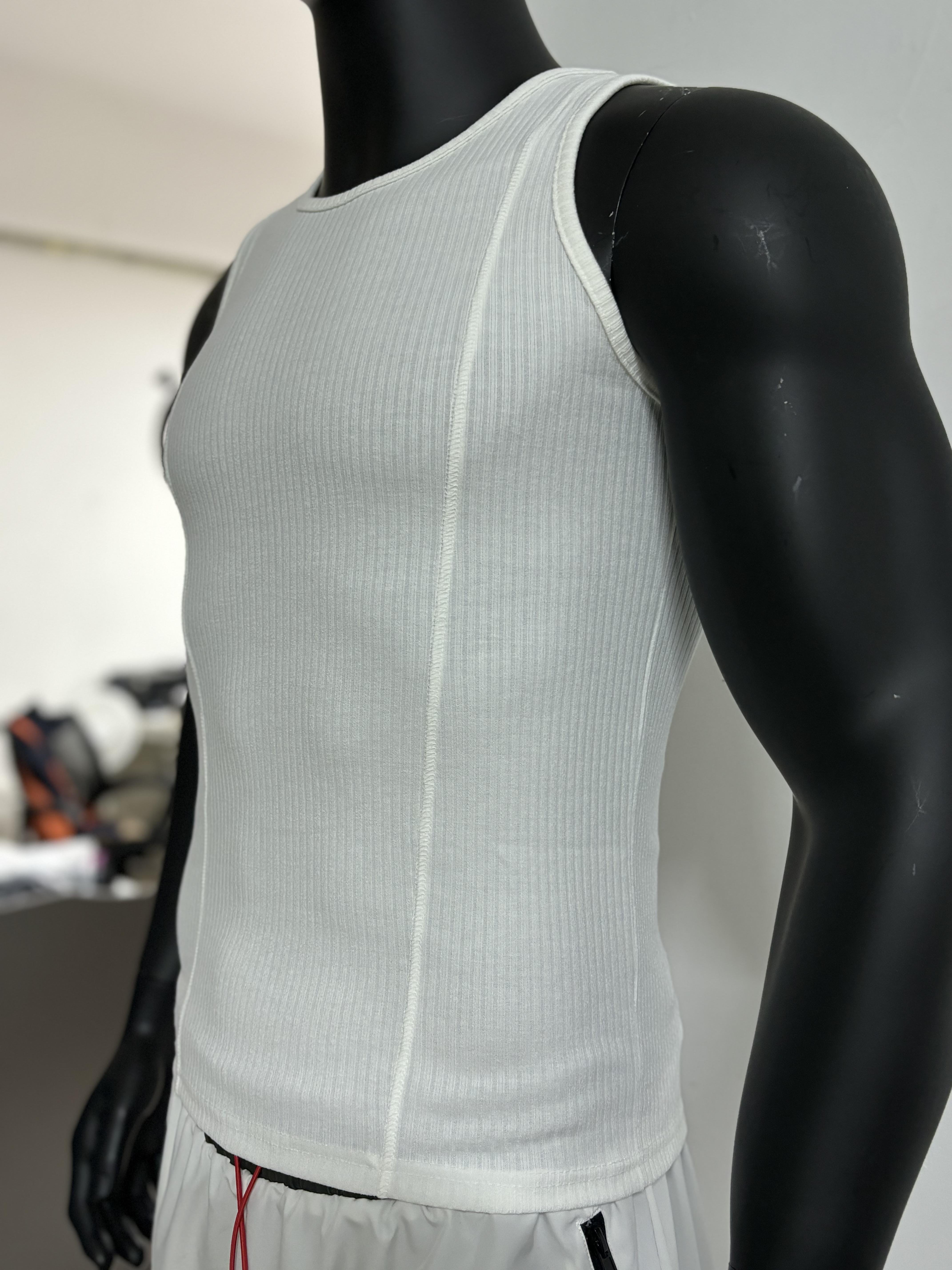 Men Ribbed Tank Top A-Shirt Cotton Undershirt Workout Gym Black XS To 3XL
