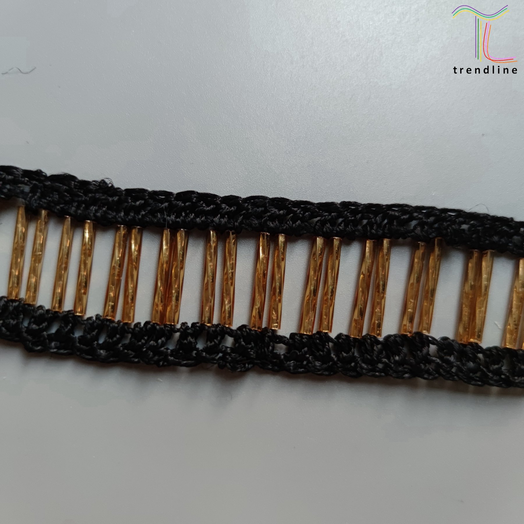 Tube beaded lace tape with sewing edges at two side