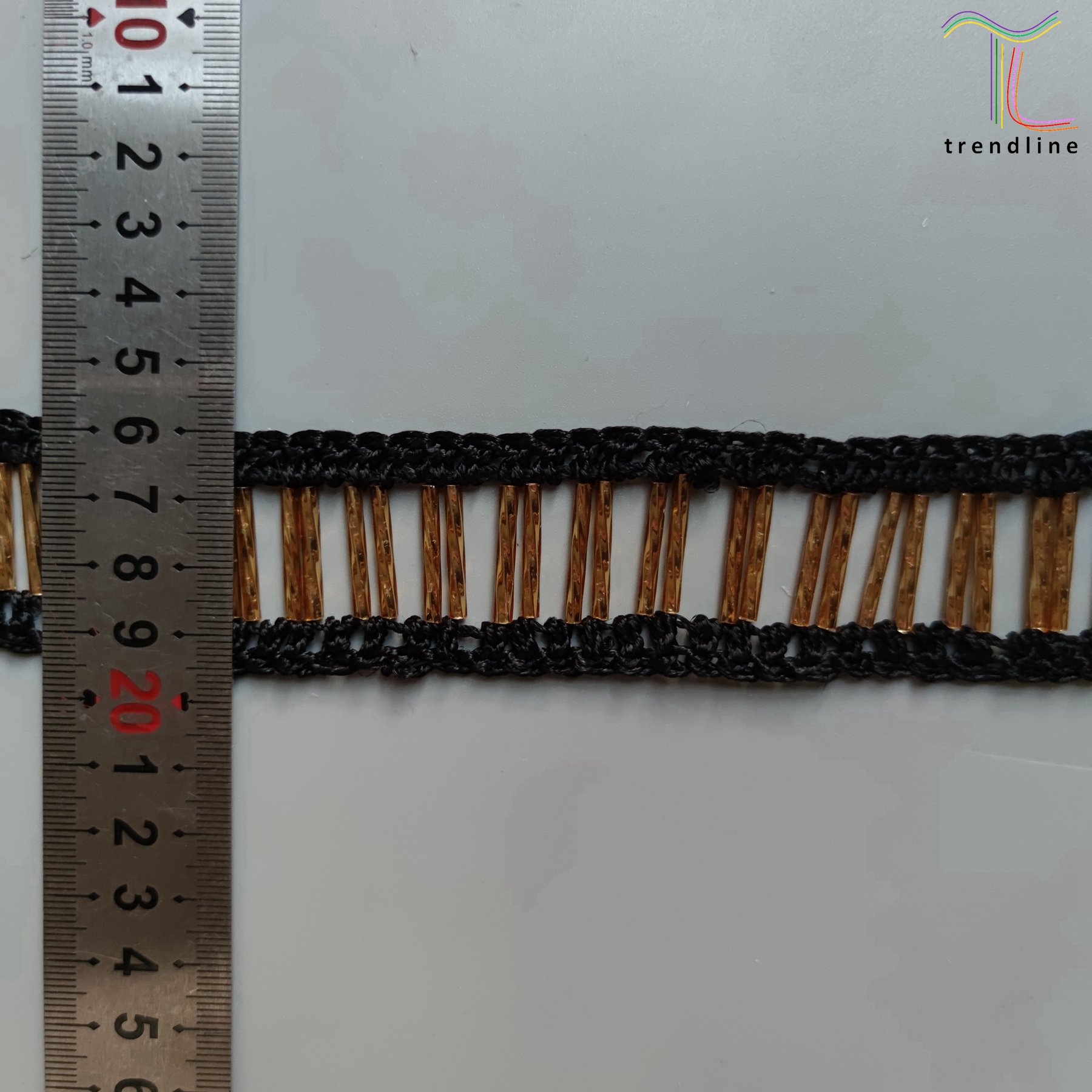 Tube beaded lace tape with sewing edges at two side