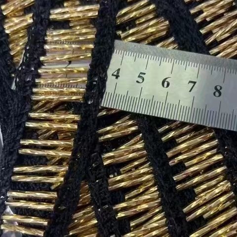 Tube beaded lace tape with sewing edges at two side