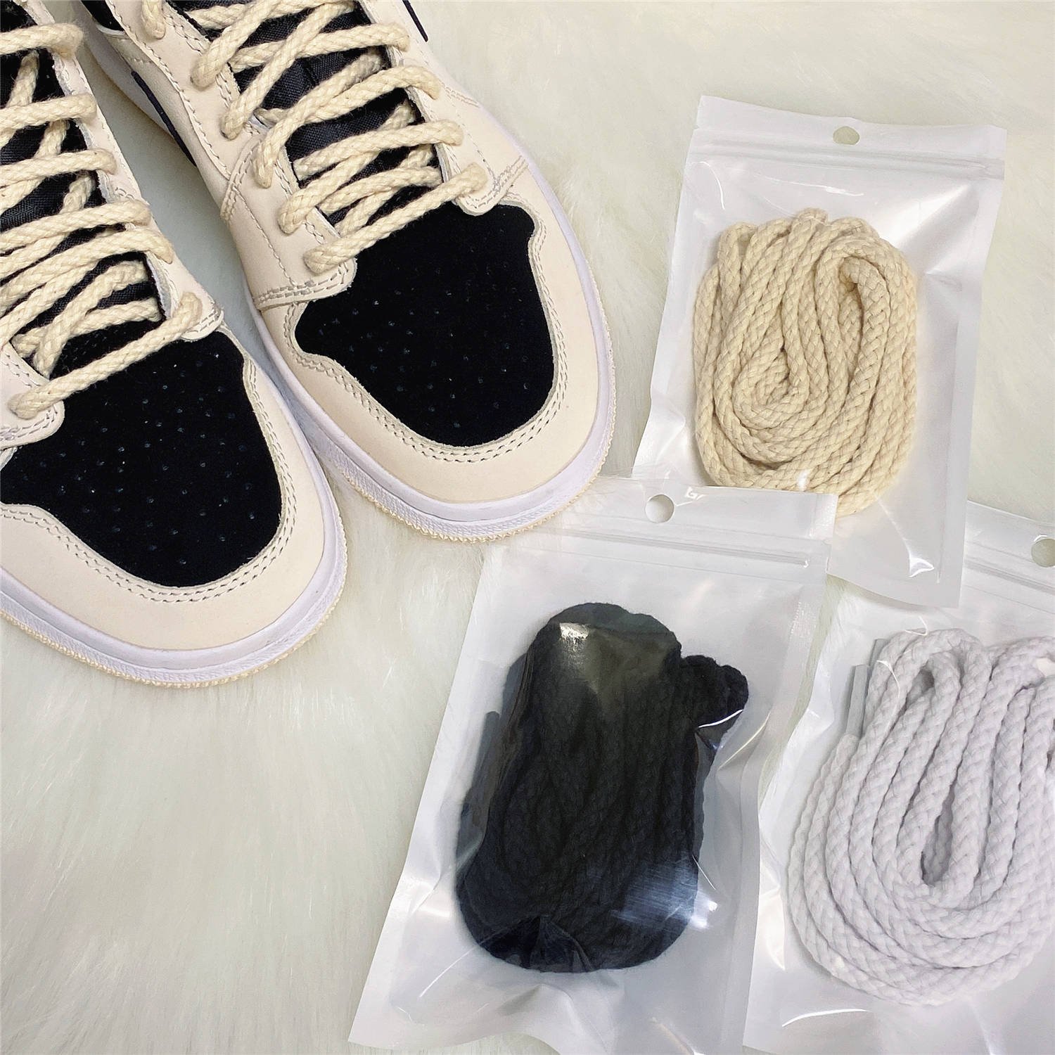Round string shoe lace cotton braid shoelaces cotton rope laces 4mm