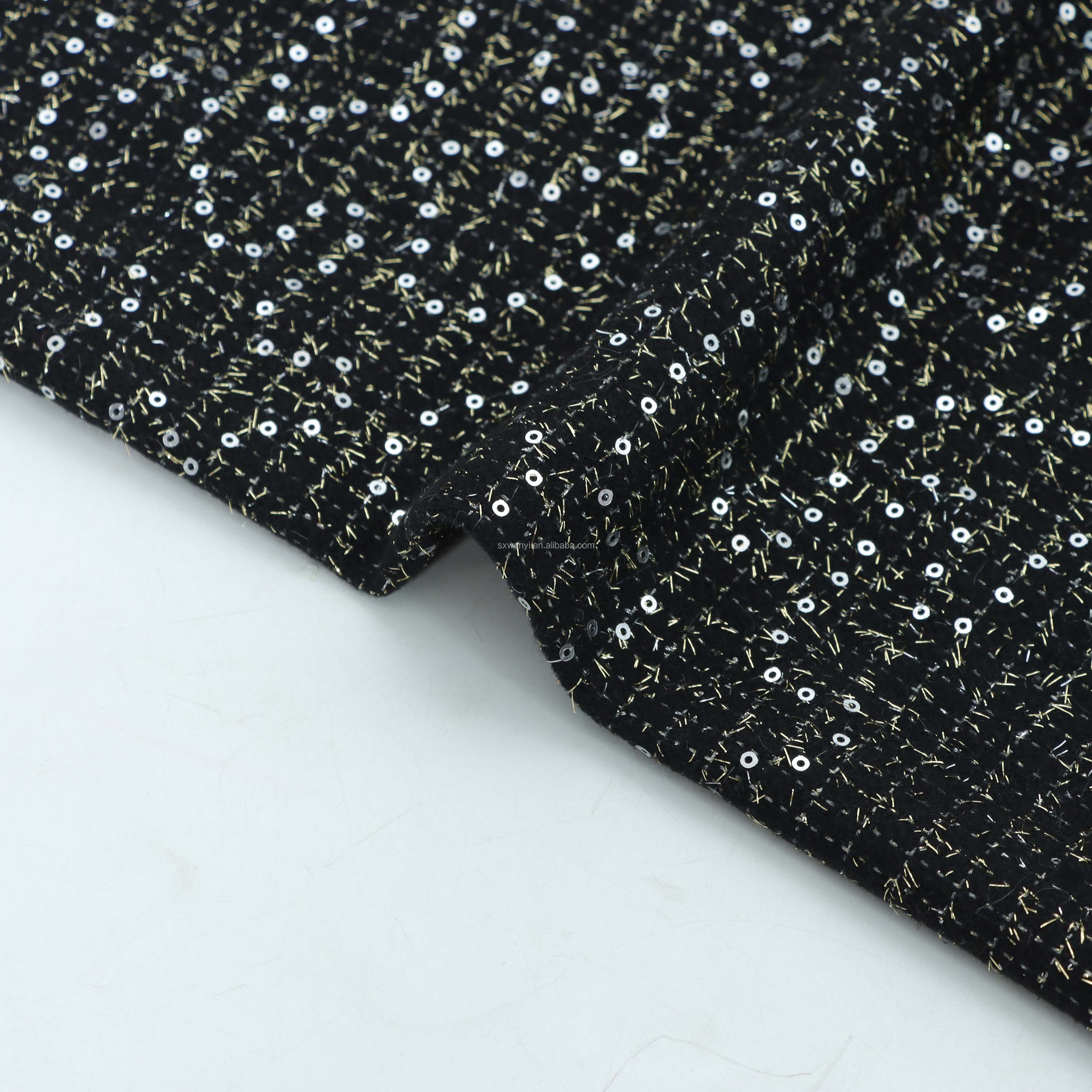 Recycled High Quality Customization Rabbit Hair Velvet Sequin Embroidery fabric china wholesale european embroidery fabrics