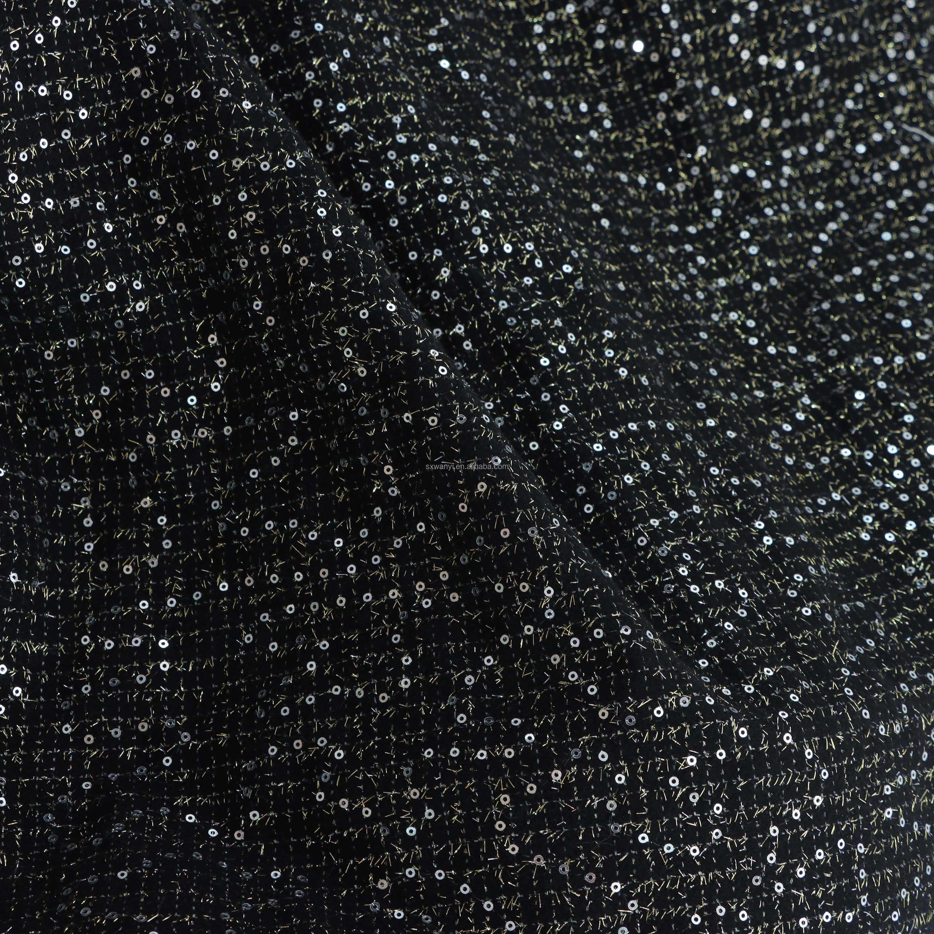 Recycled High Quality Customization Rabbit Hair Velvet Sequin Embroidery fabric china wholesale european embroidery fabrics