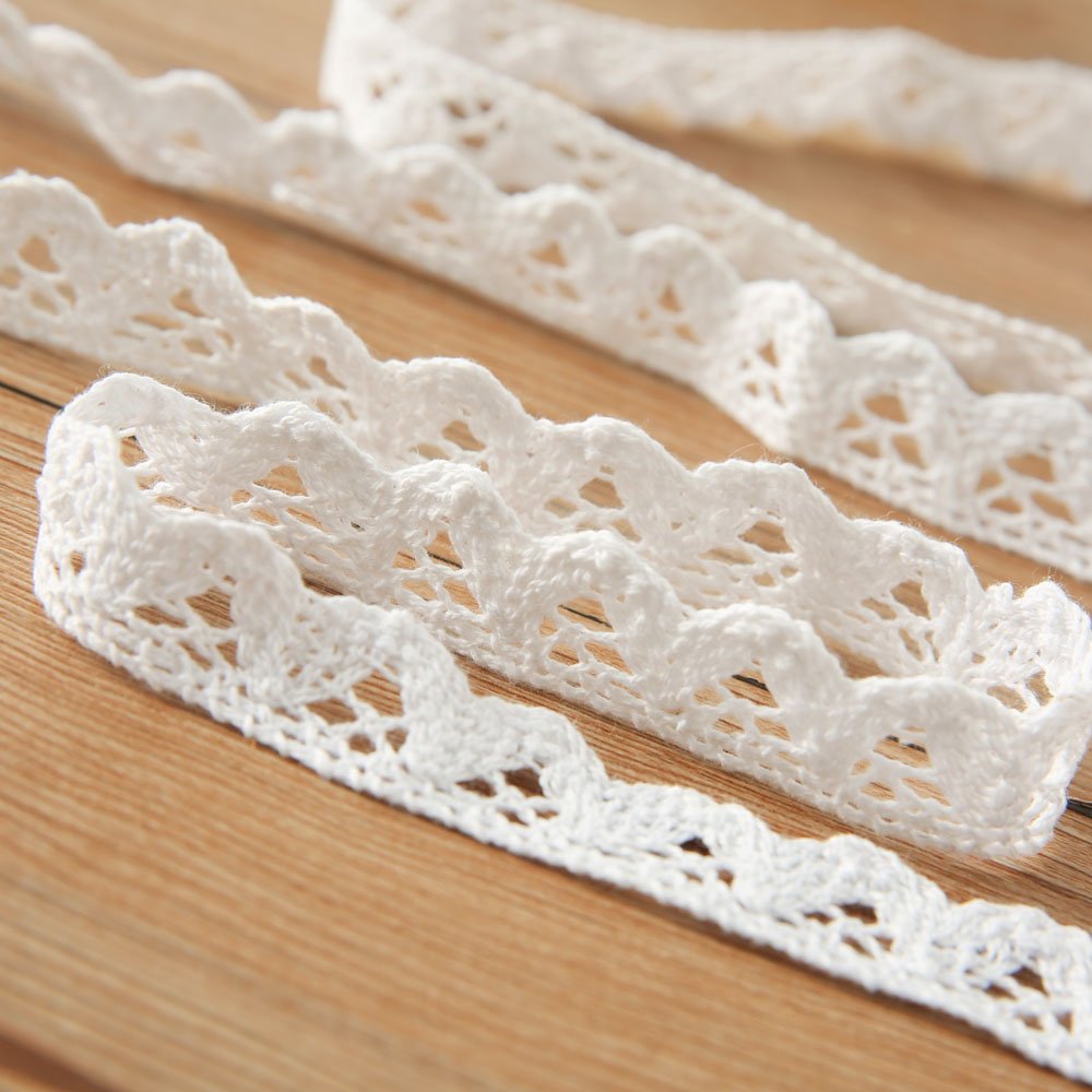 Wholesale sustainble 100% cotton border trim lace skin-friendly Crochet lace trim for dress