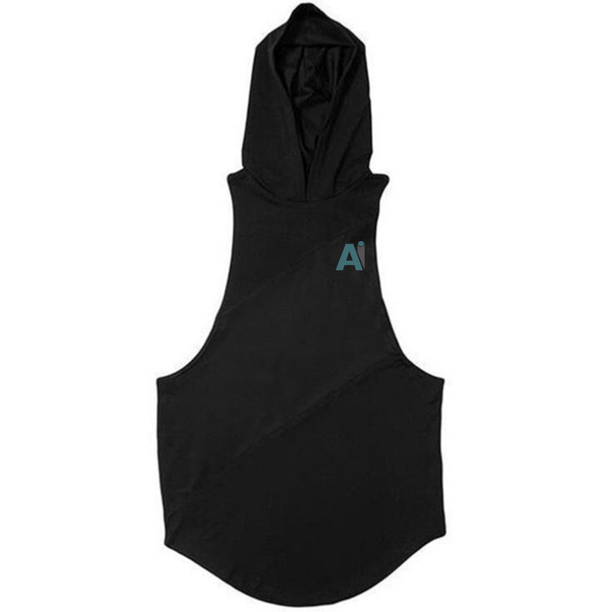 Custom Logo 100% Cotton with Mesh Hooded Gym Singlets Mens GYM Tank Top Sports Clothes Stringer Bodybuilding Fitness