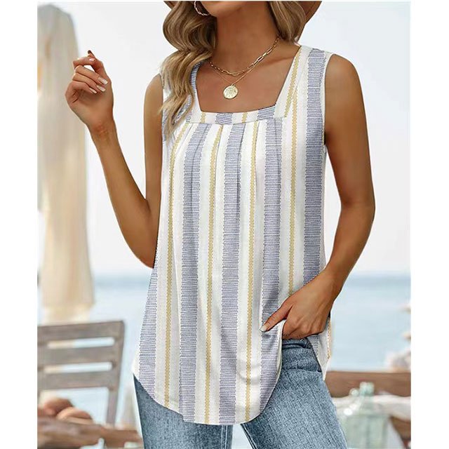 Hot Sale Fashion Summer T Shirts Solid Sleeveless Ribbed Knit Slim Breathable Tank Top For Women