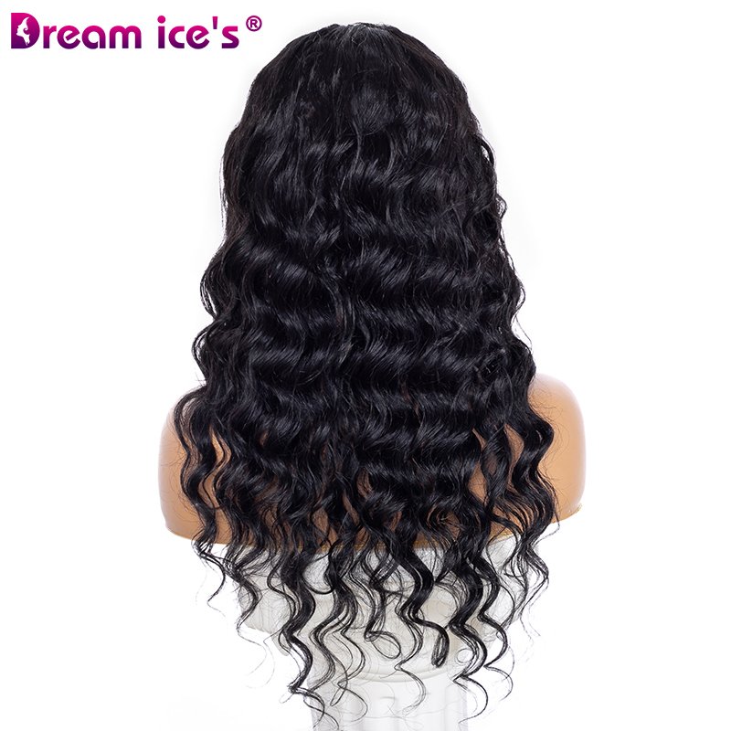 Dream.Ice's Hair Made in China 20inch loose wave human hair blend For Factory Supplier 4*4 human hair blend wigs lace front wig