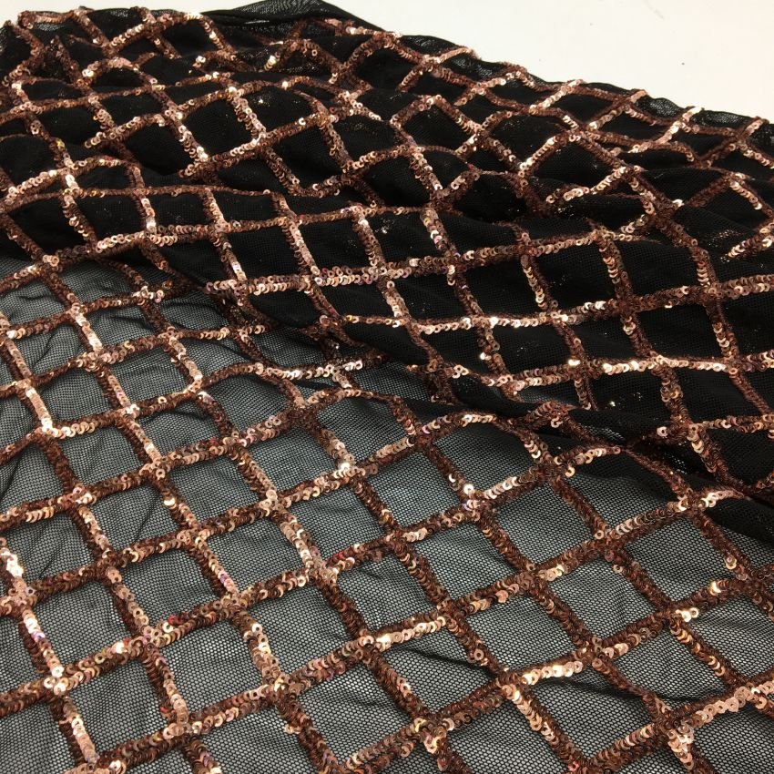 stretch fabric black lace sequin embroidery fabric advanced technology low price lace fabric sequins