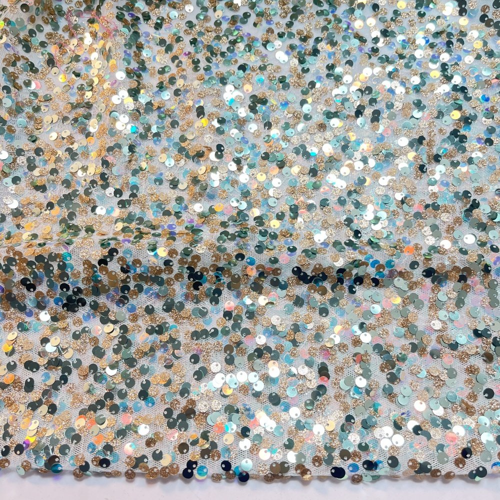 Manufacturer Luxury 5mm green tulle sequins lace sequin embroidery fabrics for European and French style dress