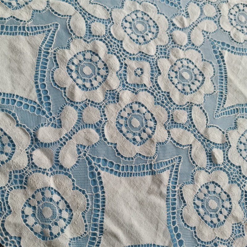 ZJ Manufacture Available Low Price Flower Embroidery Knitting Lace Fabric For Garment Dress