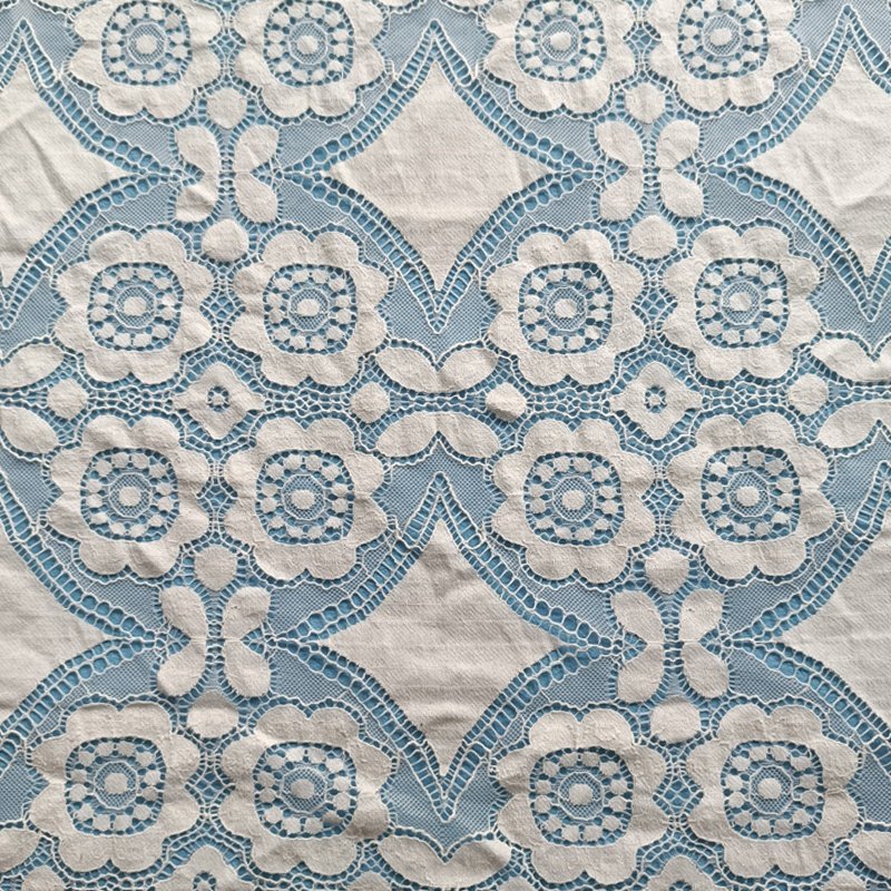 ZJ Manufacture Available Low Price Flower Embroidery Knitting Lace Fabric For Garment Dress