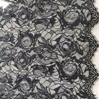Width 1.5x3 meters 100% nylon eyelash lace high quality pressed yarn rose for wedding dress dresses and other clothing
