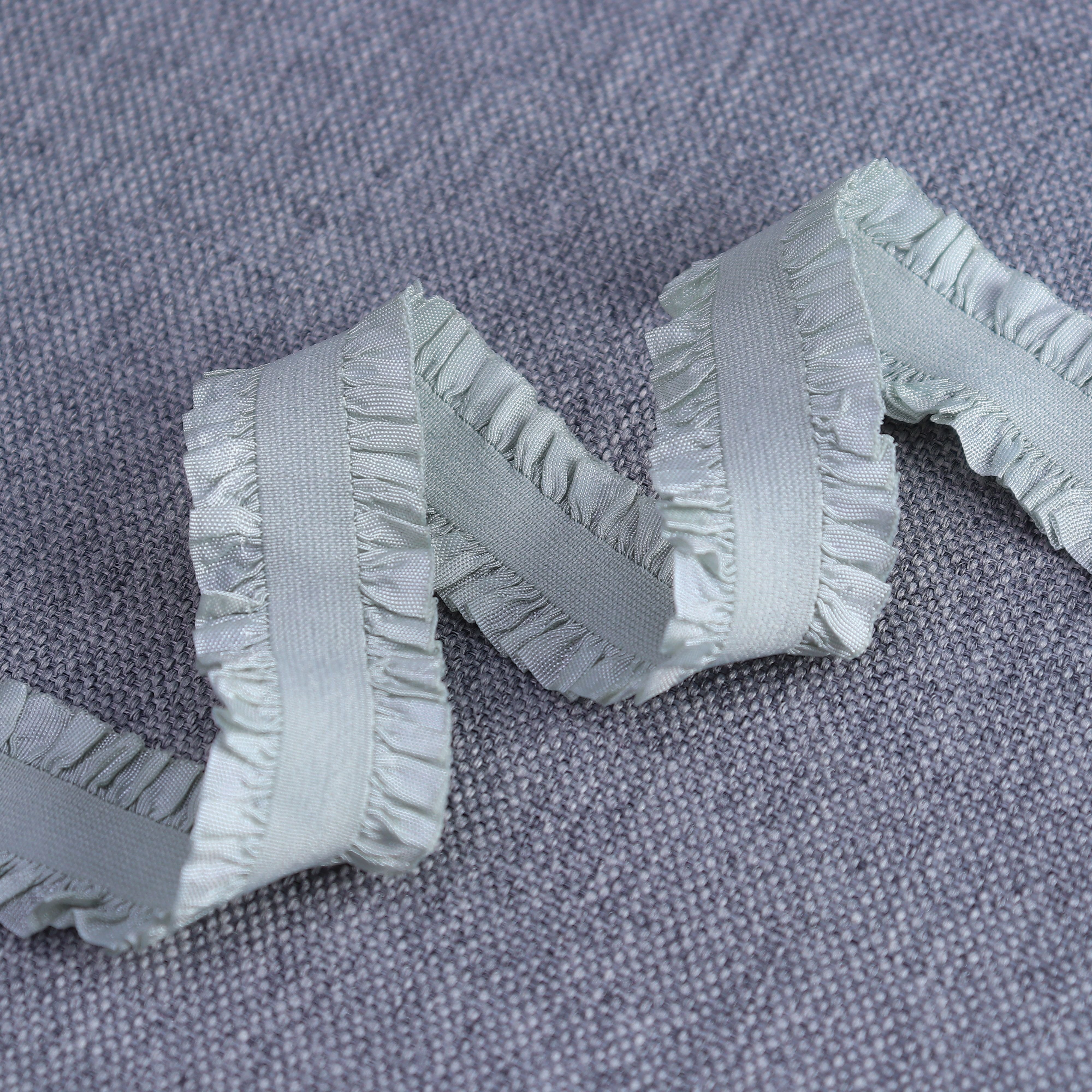 Jiarongfa Factory customized Colorful elastic nylon pleated auricular lace webbing used for clothing and dance shoes