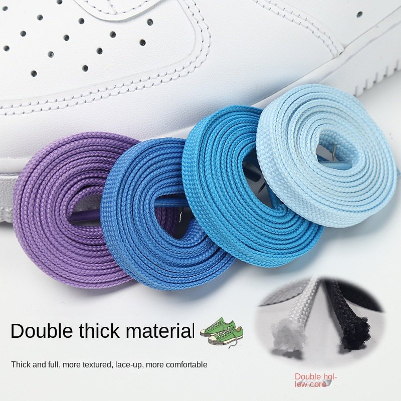 1cm Double Thick Flat Hollow Color Polyester Lace Shoes Canvas Shoes Sneakers Yoga Clothing Rope Lace for AF1 AJ Shoes