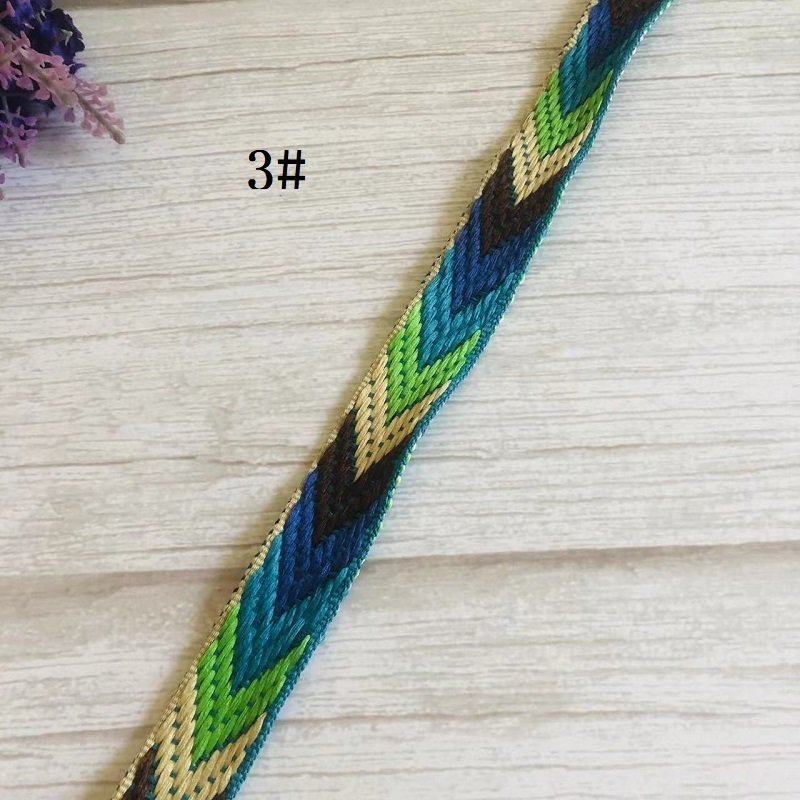 Ethnic Style Lace Jacquard Webbing Woven Tape Arrow Pattern Thickness 2mm For Garment Accessories Width 2.5cm ST-920