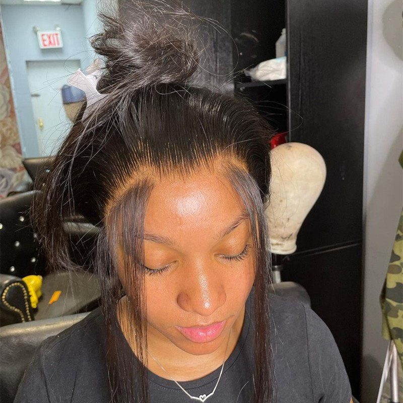 13X4 13X6 Raw Vietnamese Virgin Cuticle Aligned Hair Deep Wave Lace Frontal Wig Pre Plucked Natural Black Color Glueless Wigs