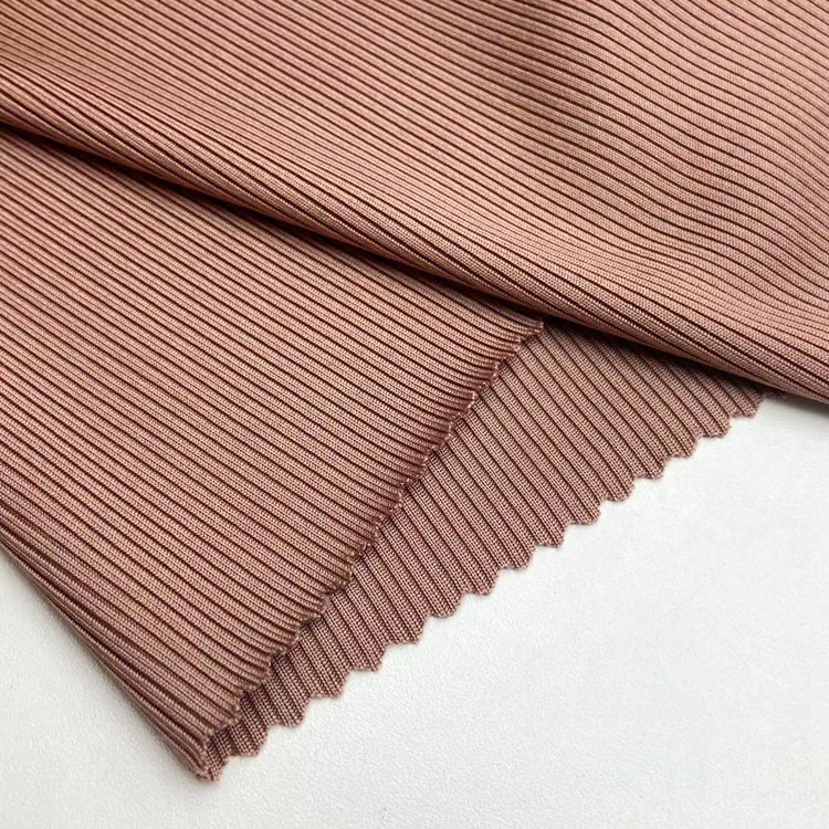 High quality 2*2 ribbed 95% polyester 5% spandex knitted 310GSM custom solid 2x2 rib fabric for clothing