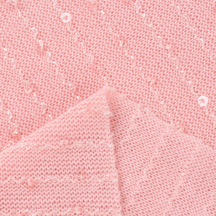 Trends polyester nylon embroidery bead sequins knitted fabric for clothing