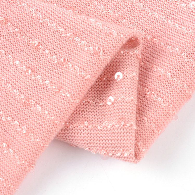Trends polyester nylon embroidery bead sequins knitted fabric for clothing