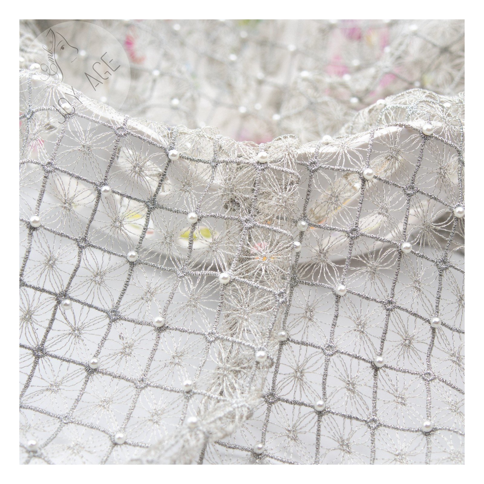 Gifts Garment Handbags Nude Mesh Black White Beads 3d Beaded Lace Embroidery Fabric By The Yard