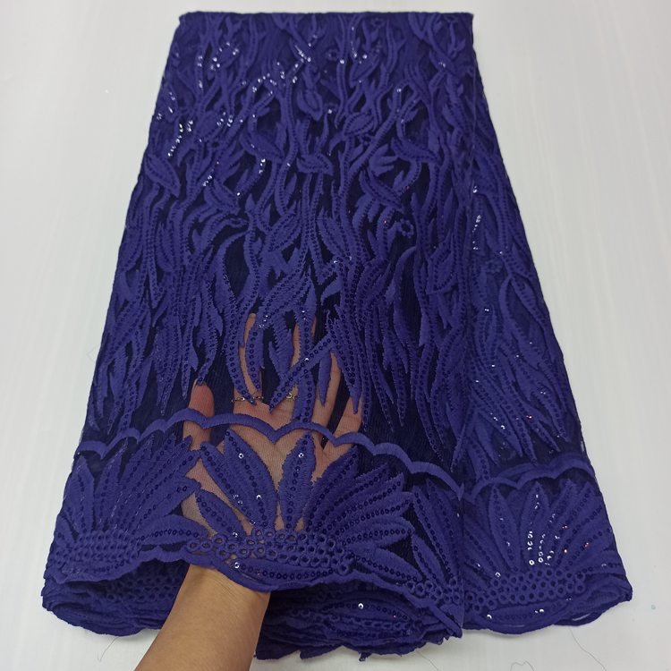 OK1006 2021 Hot sale lace materials french net sequins embroidery african lace fabric with sequin