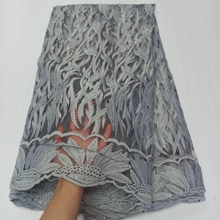 OK1006 2021 Hot sale lace materials french net sequins embroidery african lace fabric with sequin