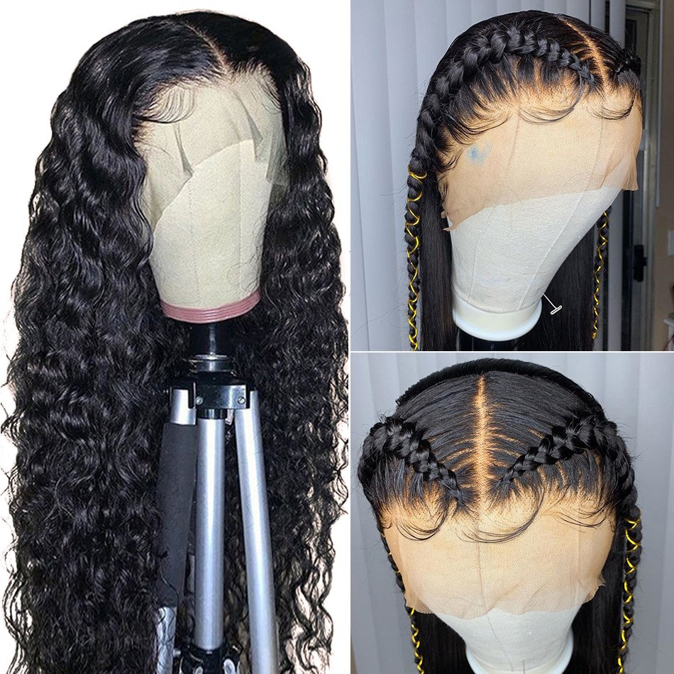 Cheap Water Wave Hd Full Lace Frontal Closure Wig Brazilian Virgin in Human Hair Water Curly Wave Lace Front wig for black women