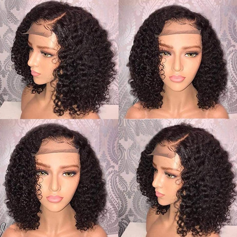YesWigs Full Custom Swiss Lace Front Closure Bob Wig Kinky Curly Mongolian Virgin Cuticle Aligned Human Hair Wig Free Samples