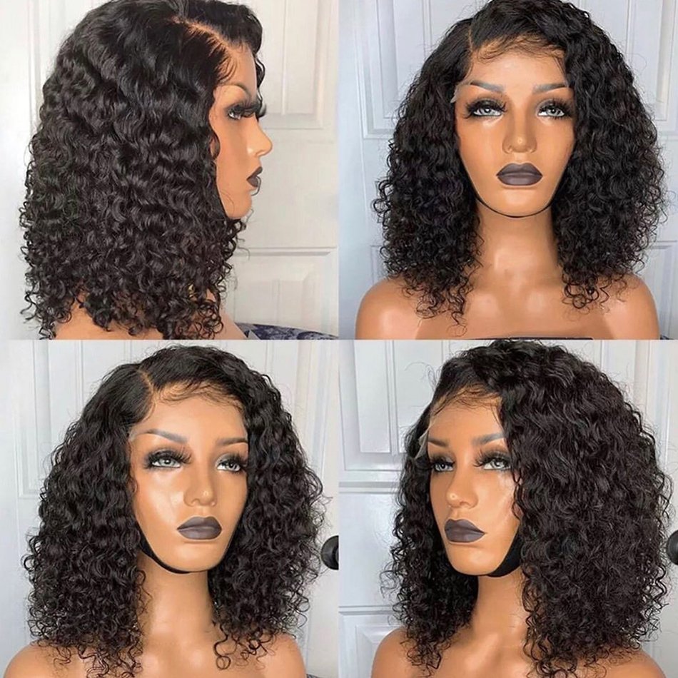 YesWigs Full Custom Swiss Lace Front Closure Bob Wig Kinky Curly Mongolian Virgin Cuticle Aligned Human Hair Wig Free Samples