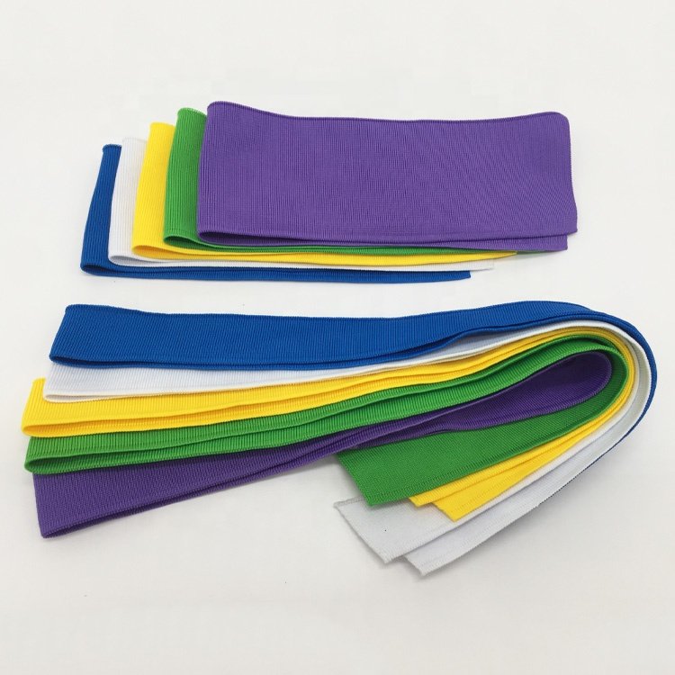 Custom Plain Ribbing 1X1 Polyester Flat Knit rib fabric Solid Color Collar and Cuff for POLO t shirt Full Collar