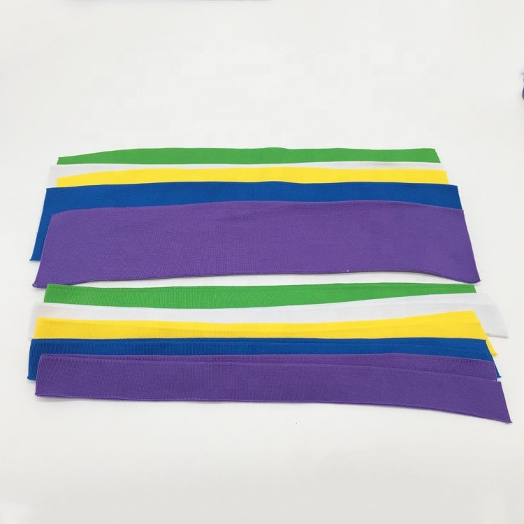 Custom Plain Ribbing 1X1 Polyester Flat Knit rib fabric Solid Color Collar and Cuff for POLO t shirt Full Collar