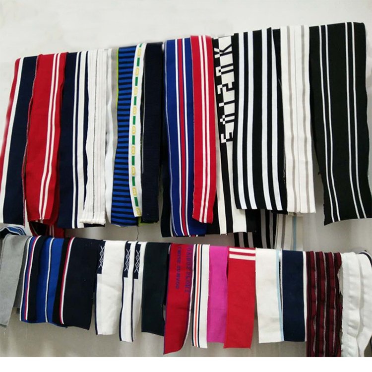 Custom Plain Ribbing 1X1 Polyester Flat Knit rib fabric Solid Color Collar and Cuff for POLO t shirt Full Collar