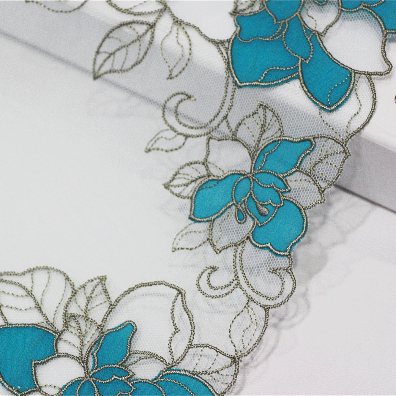 Nylon tulle embroidery polyester garment accessories mesh french lace voile curtain fabric for dress