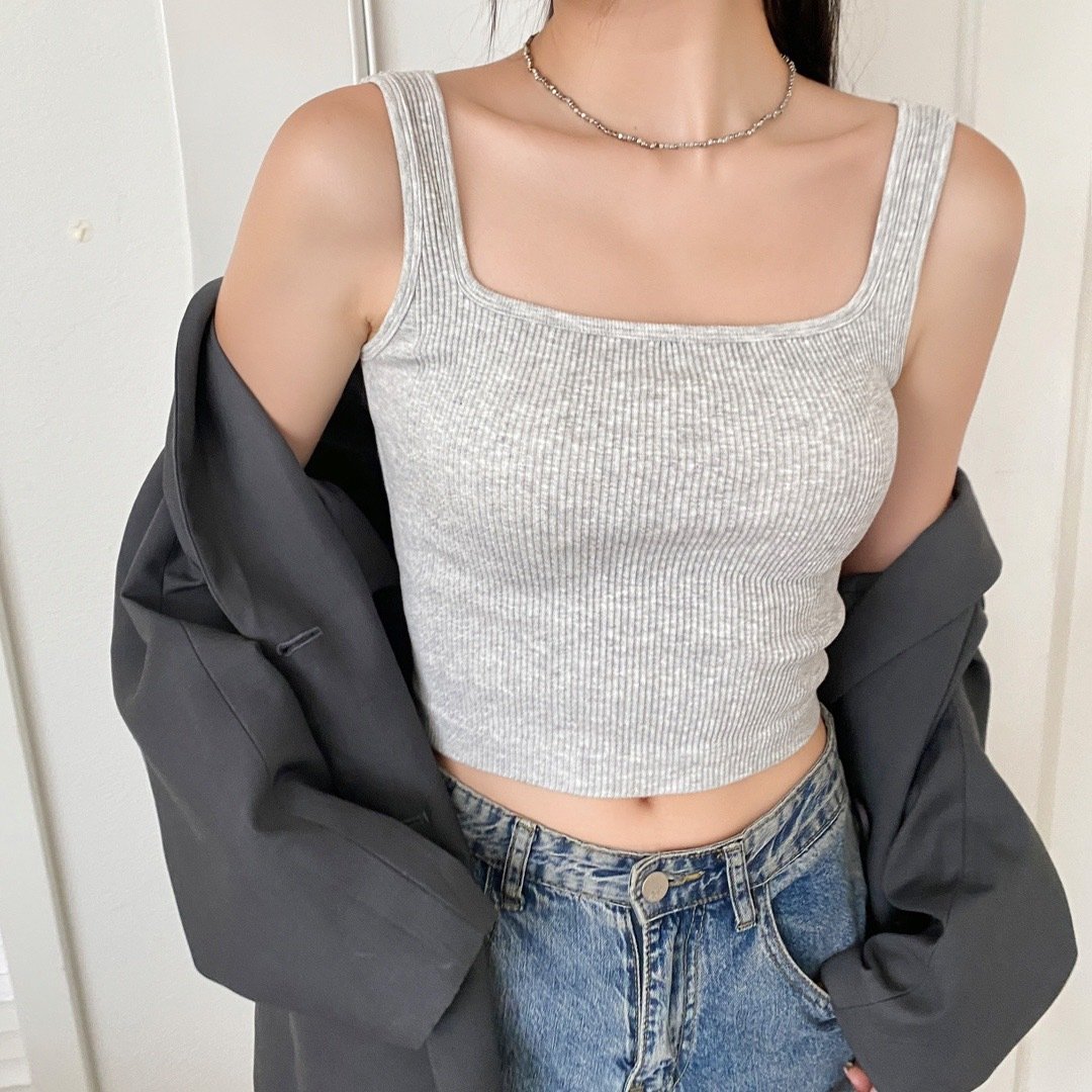 Wholesale tank top hight waist Camisole lady halter Rib sports bra camis tops for Women